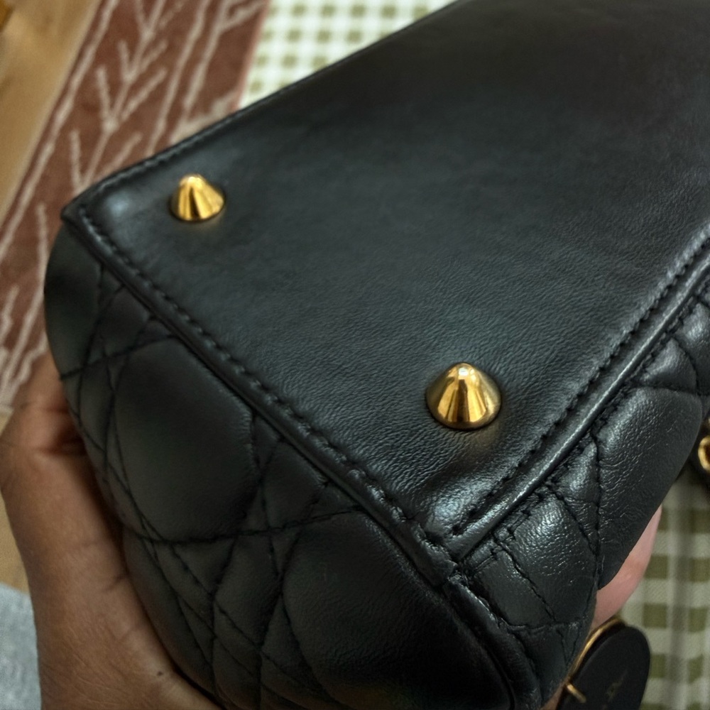 Dior Black Quilted Mini Lady Bag with Gold Hardware - Picture 10 of 16